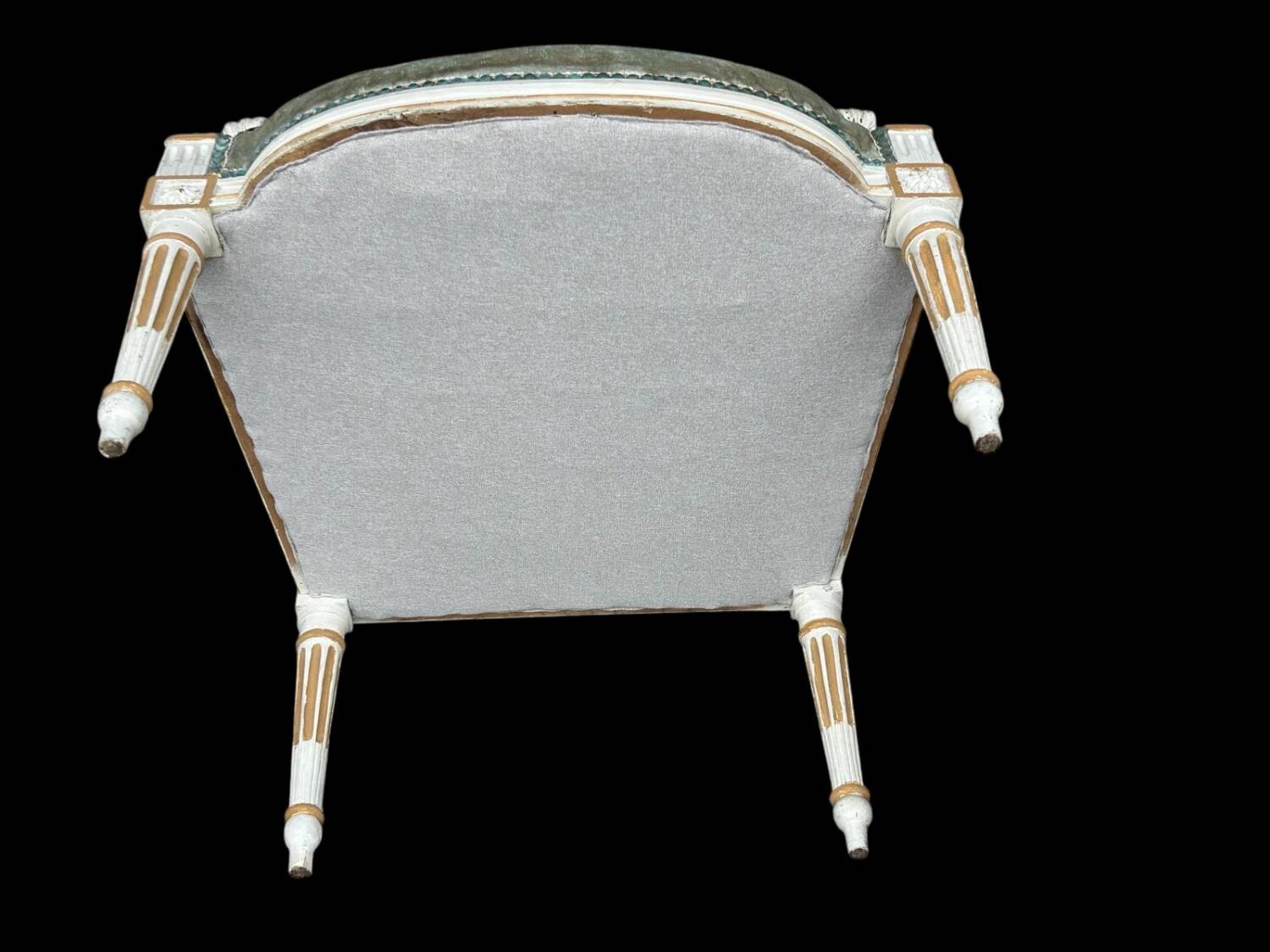 Pair of Louis XVI Cabriolet Armchairs - Lacquered and Upholstered Beech