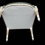 Pair of Louis XVI Cabriolet Armchairs - Lacquered and Upholstered Beech