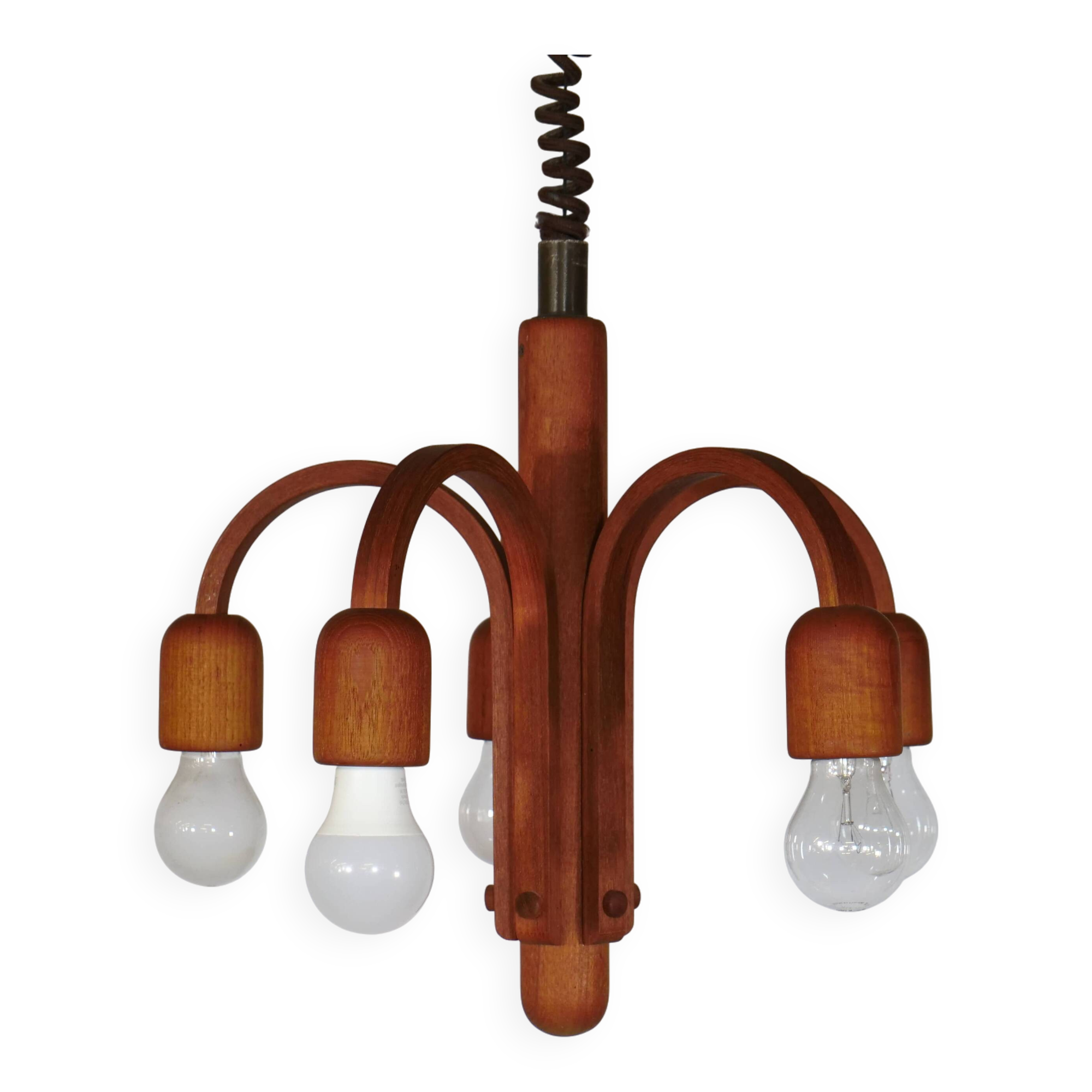 Teak pendant lamp by Domus, 1970s
