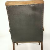 Antique 19th Century Restored British Colonial Plantation Chair Leather Seat