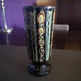 Enamelled terracotta vase - Signed 1950s