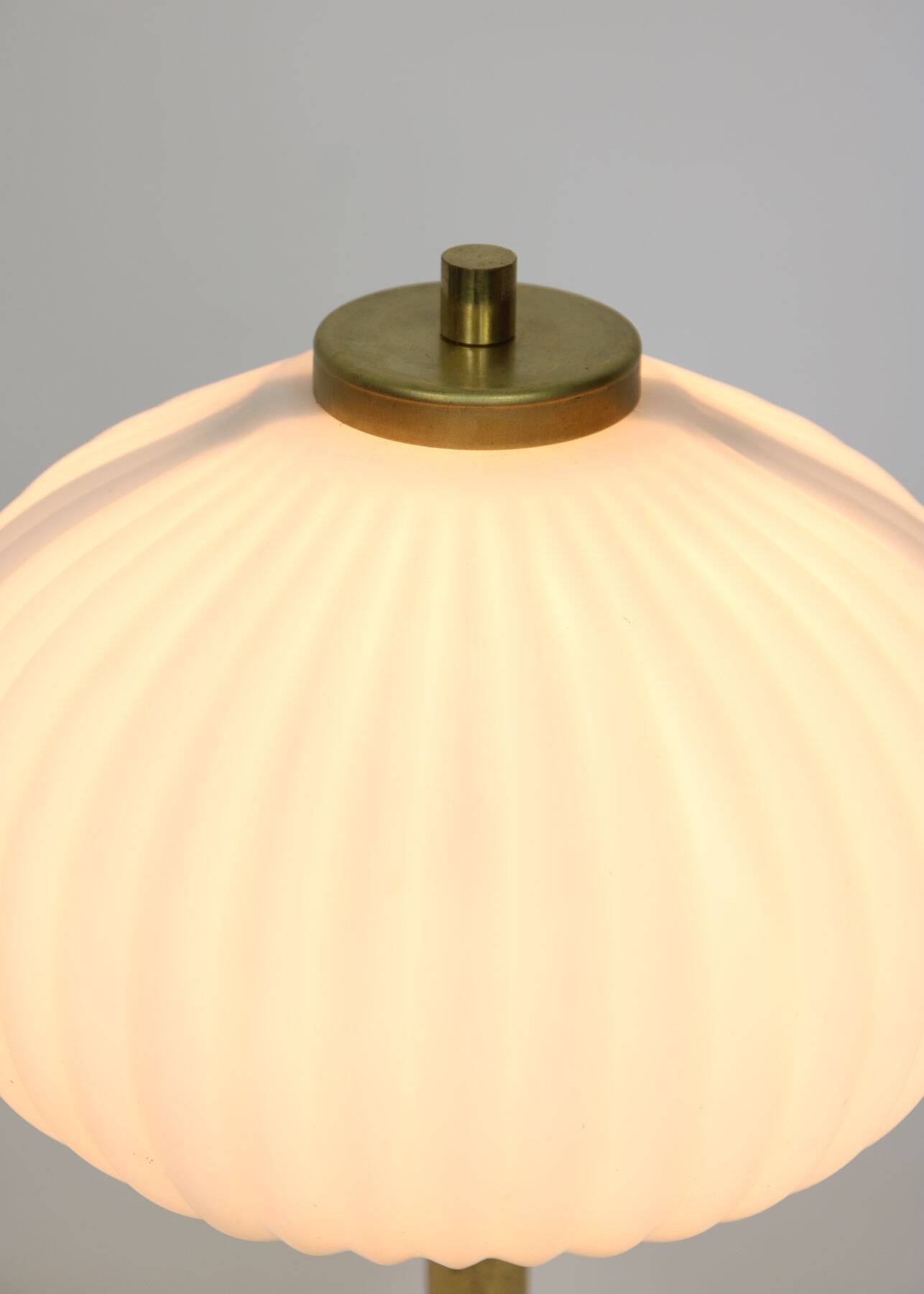 Mid-Century Brass & Glass Table Lamp