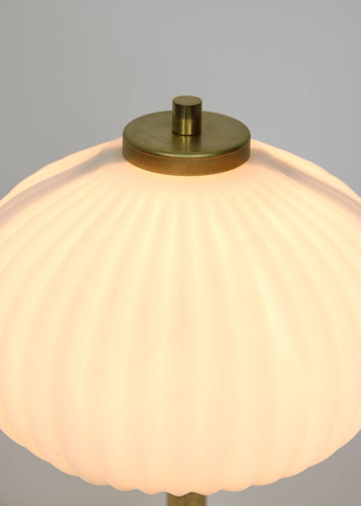 Mid-Century Brass & Glass Table Lamp