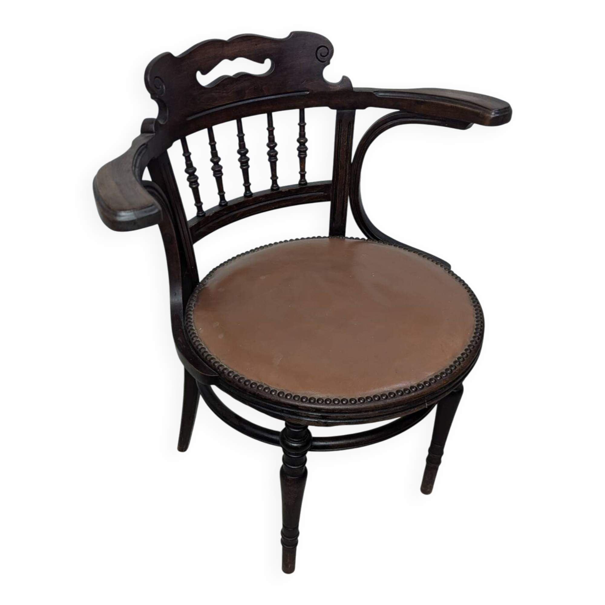 Curved wood armchair J&J khon office