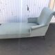 Méridienne vintage en velours gris vert