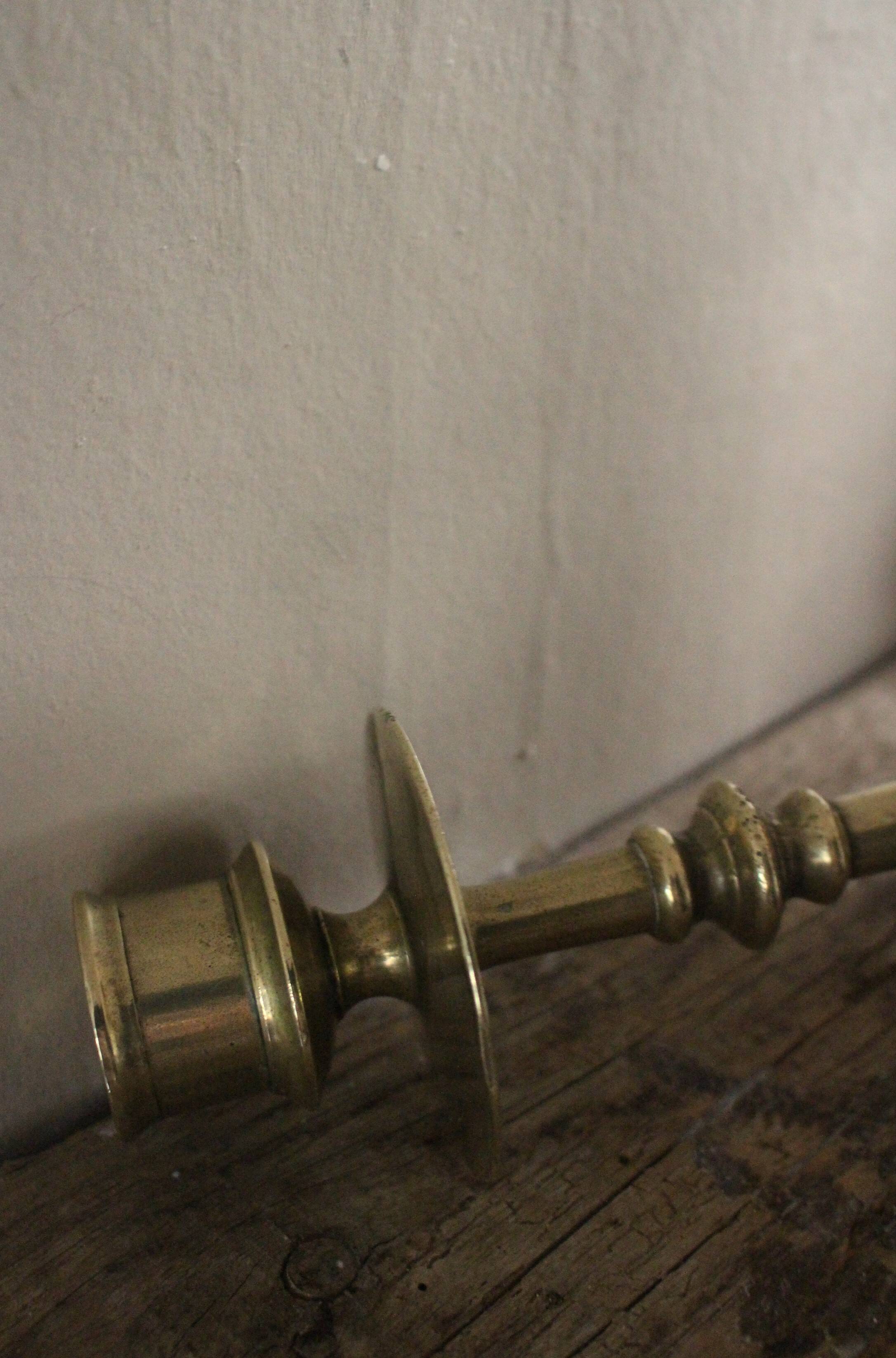 Large brass torch candle holder