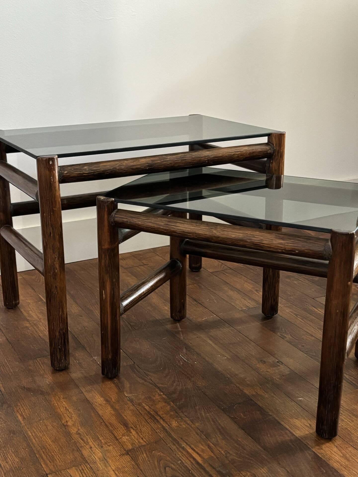 Vintage rattan tables