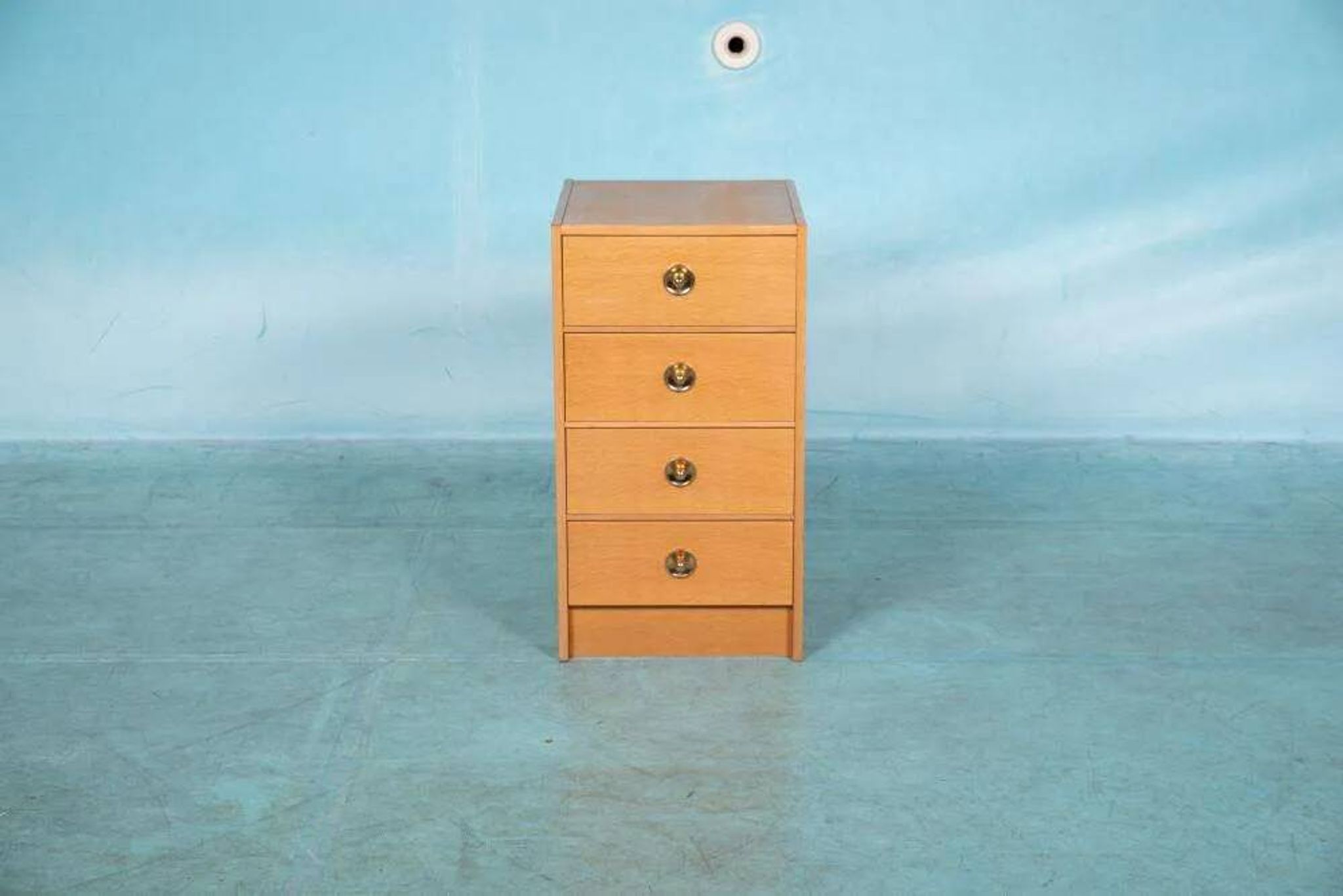 Scandinavian minimalist blonde oak chest, mid-century modern chest.