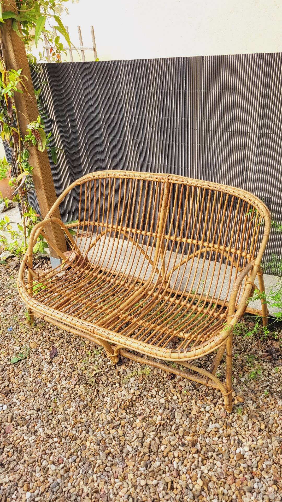 Rattan bench