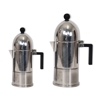 Two vintage Alessi mokes, Aldo Rossi,  Cupola design model