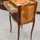 19th century marquetry and leather bedside, 19th century