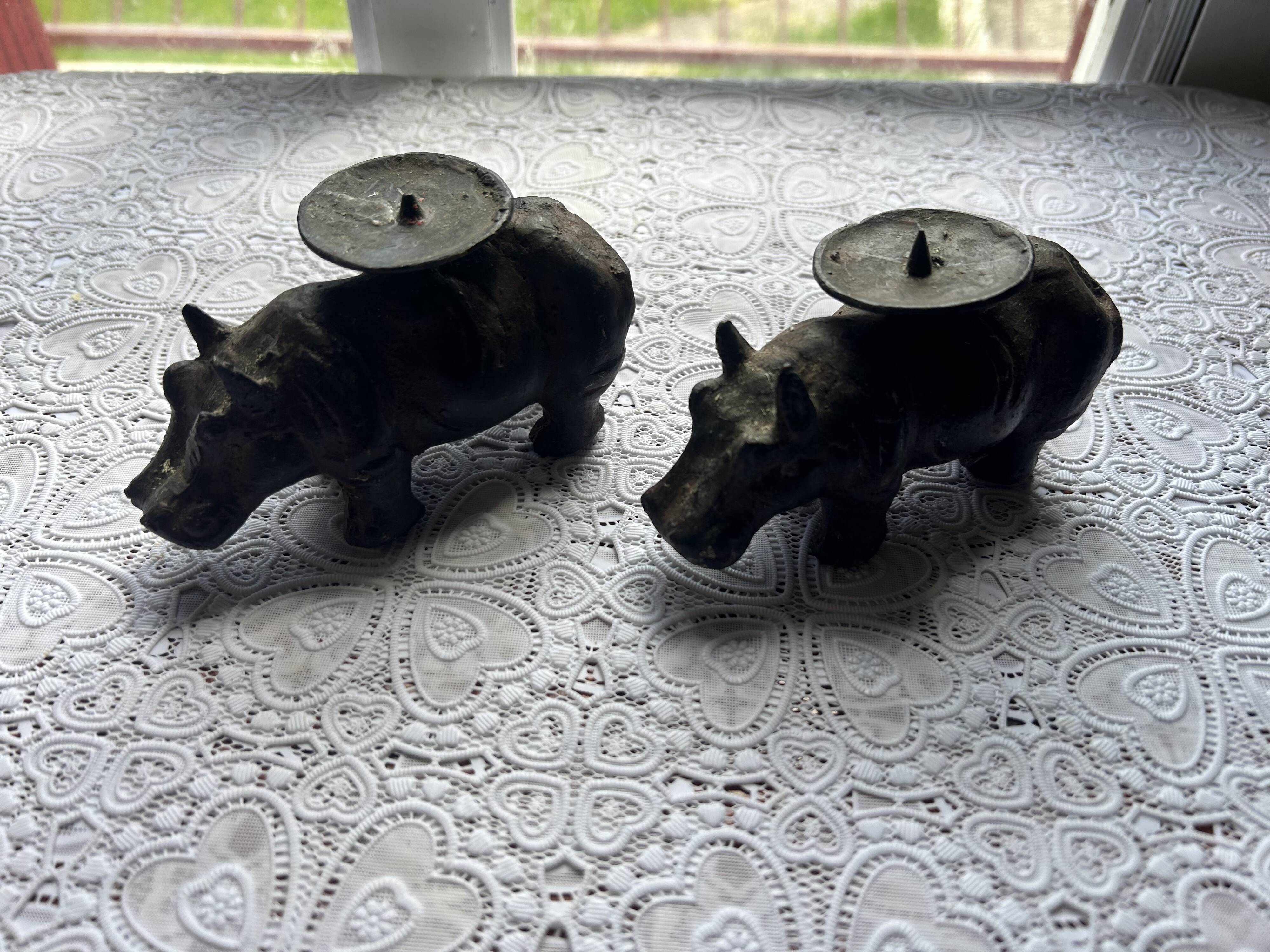 Pair of candle holders