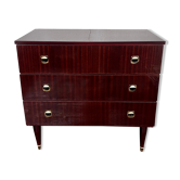 Commode vintage violette bordeaux bois vernis 1960