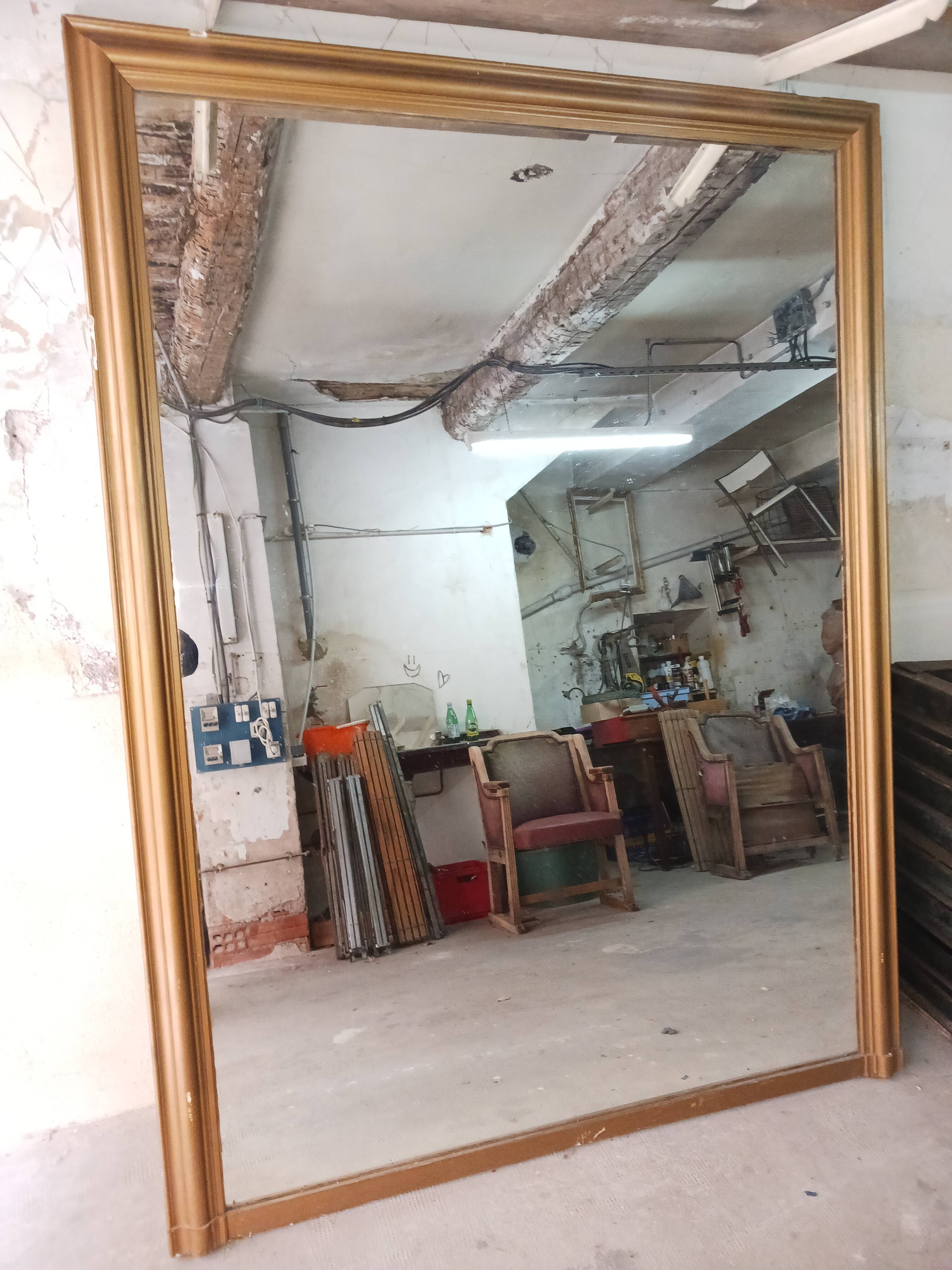 Very large rectangular coffee mirror, bistro XIX eme. 1.96 m/1.50