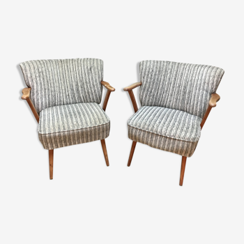 Pair of cocktail armchairs a vintage arm  1950