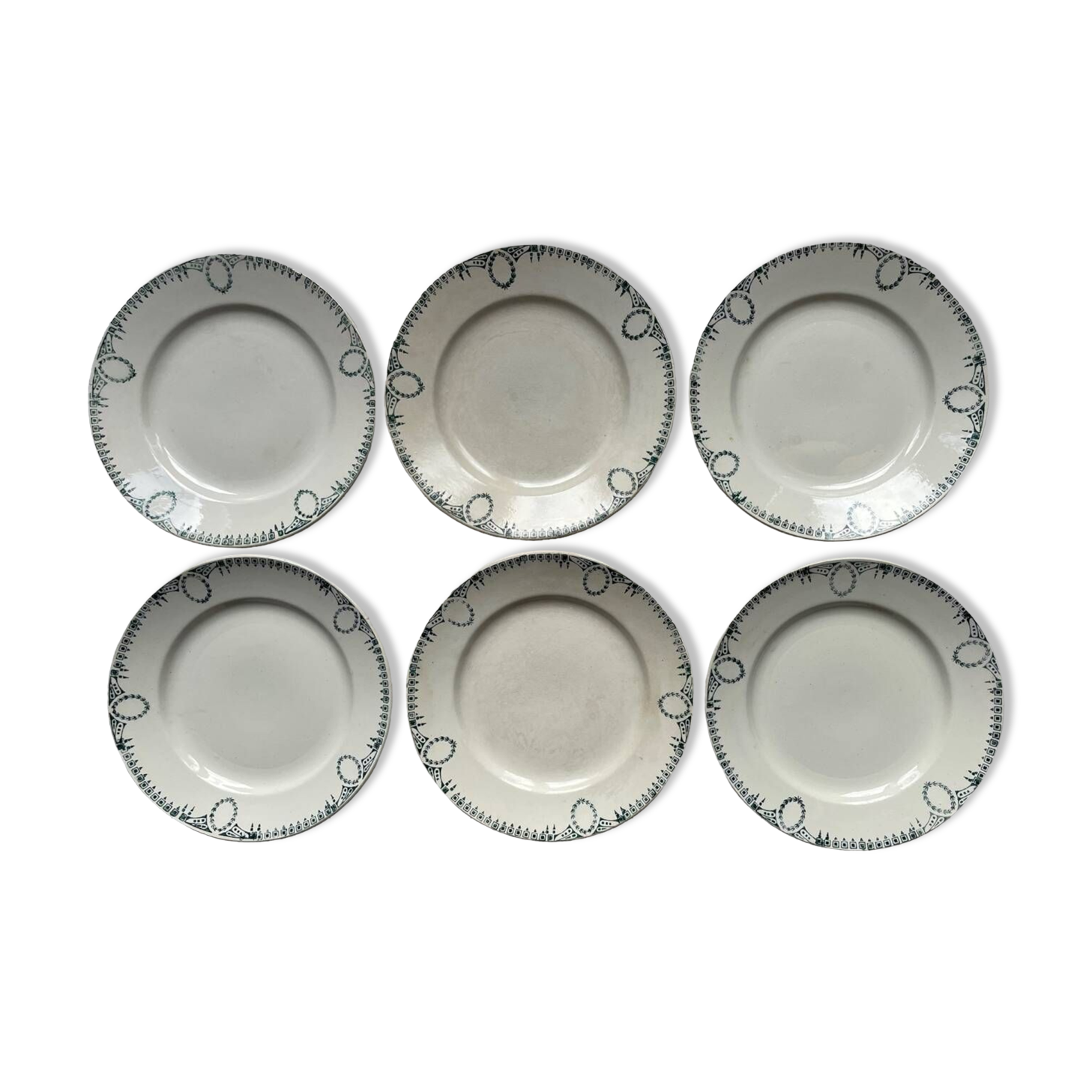 6 Saint Amand Dessert Plates Nouvelles Usines Céramiques du Nord