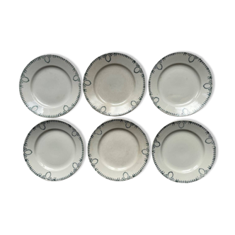6 Saint Amand Dessert Plates Nouvelles Usines Céramiques du Nord