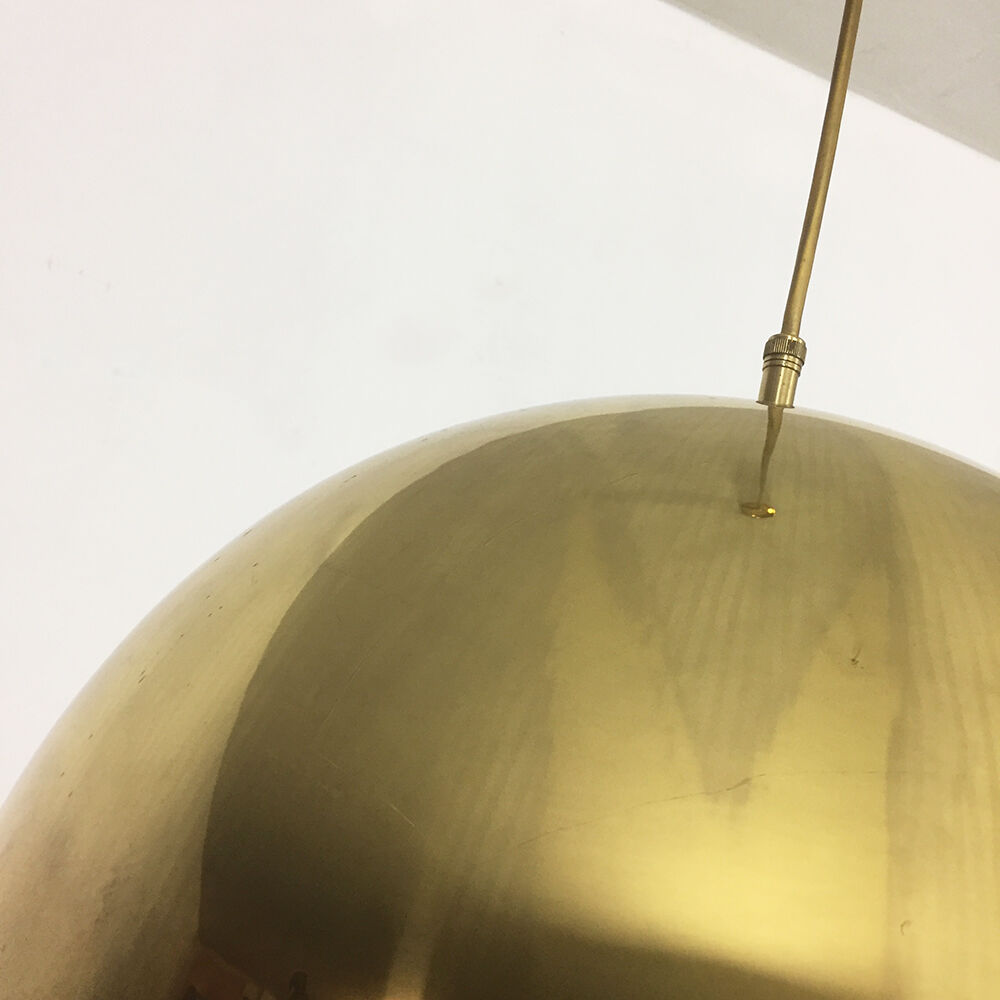 Modern 70s brass hanging light lampe suspendue laiton made by Vereinigte Werkstätten Collection München, Germany