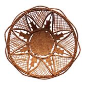 Originale corbeille, panière en osier et raphia vintage