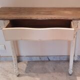 Patinated white console