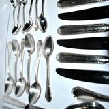 Ercuis trianon silver-plated cutlery set – 42-piece tableware with crossed ribbon design