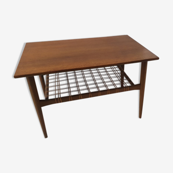 Ilse Möbel coffee table in teak and rattan 50s