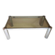 Table basse rectangulaire Années 70 chrome et verre fumé 105 x 55,1 x 35,5 cm hauteur