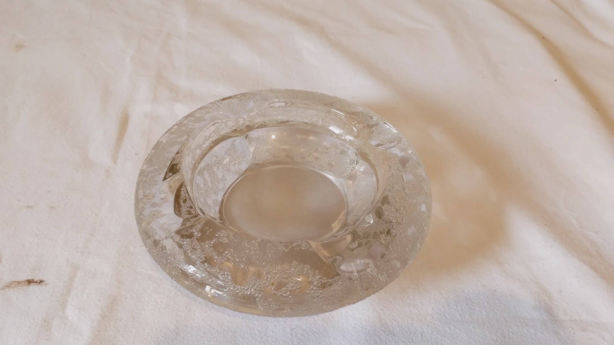 Thick glass ashtray from the 70s