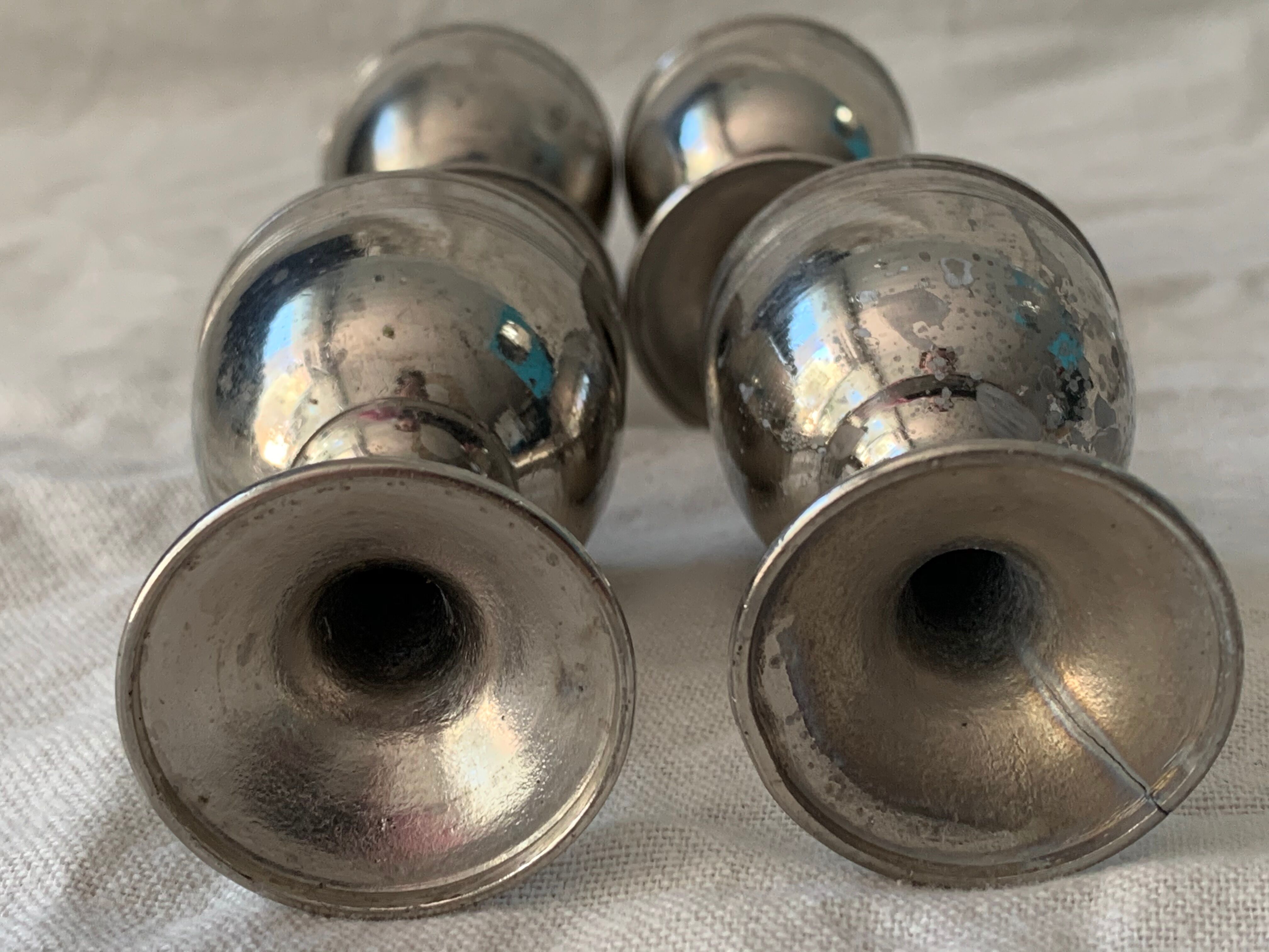 Old serving for boiled eggs with 4 metal cockroaches