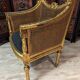 Fauteuil De Bureau Louis XVI Canné En Bois Doré