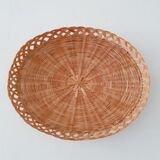 Panier en osier oval, panier tressé osier vintage