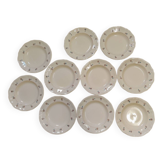 Set of 10 plates + 10 soup plates Arromanches Sarreguemines model