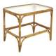 Table basse scandinave en verre et en rotin, Suède, 1960