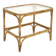 Table basse scandinave en verre et en rotin, Suède, 1960