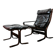 Siesta armchair and black leather ottoman by Ingmar Relling, Westnofa, Norway.