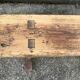 Large wooden bench, red oak, early 20th century.