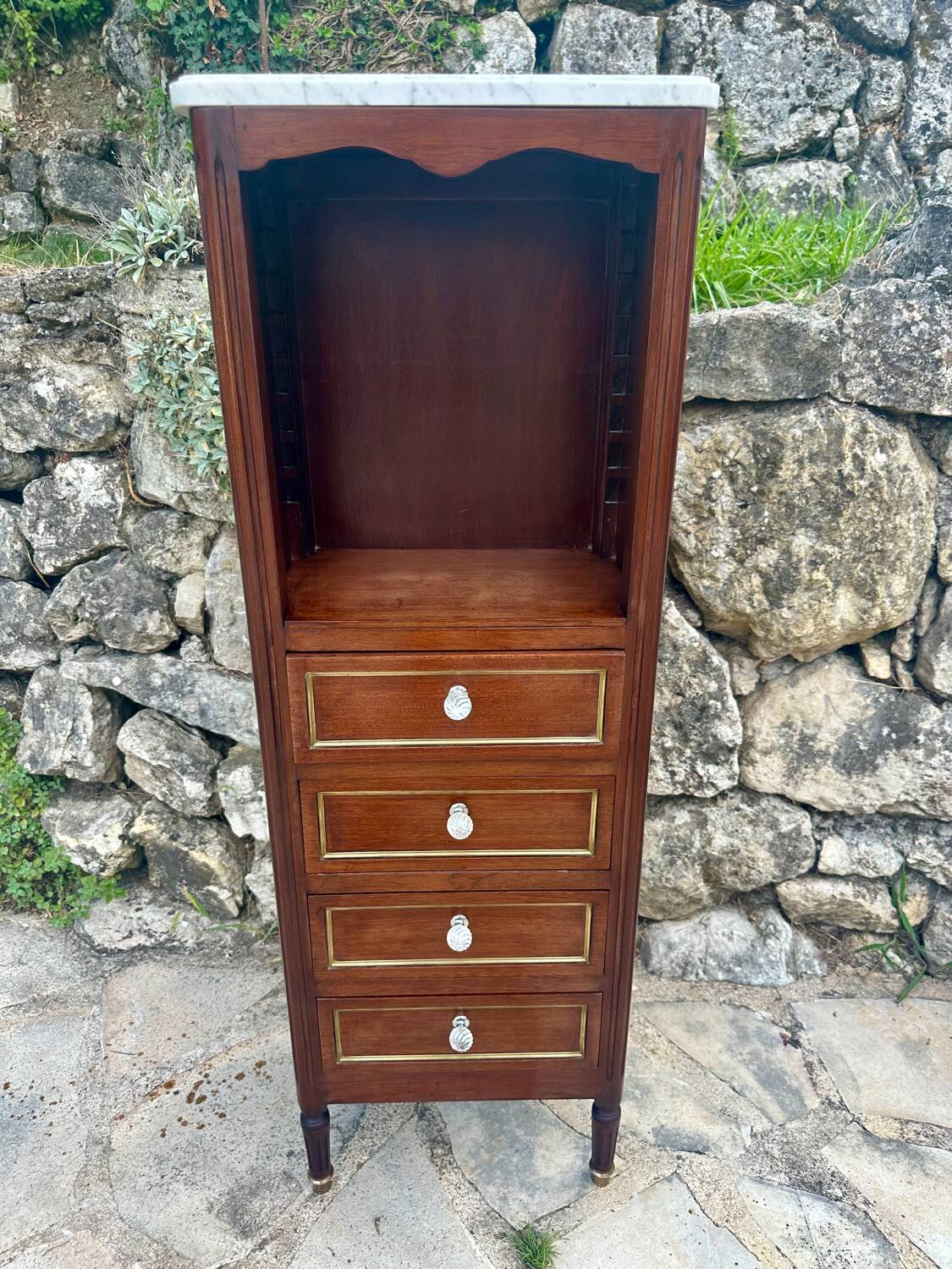 Small Louis XVI style Mahogany and mahogany veneer chiffonier