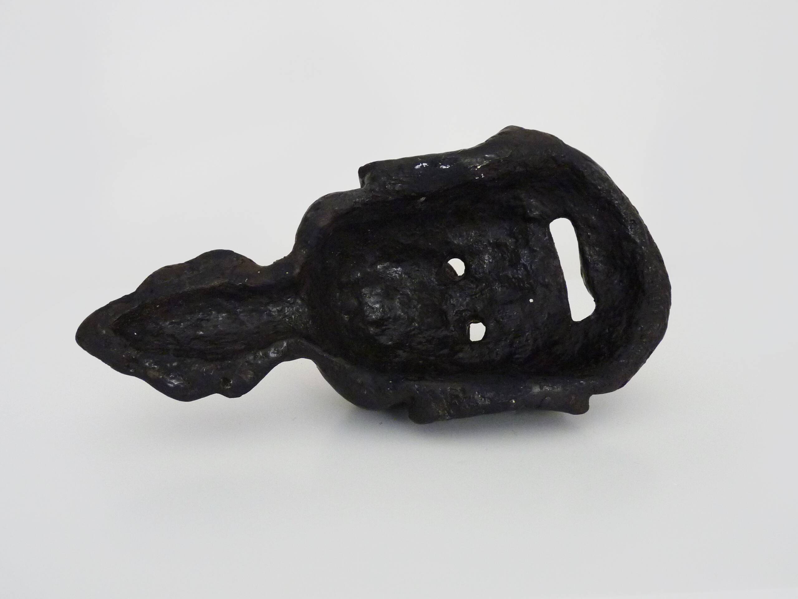 Old Japanese mask in polychrome wood. 70s 80s