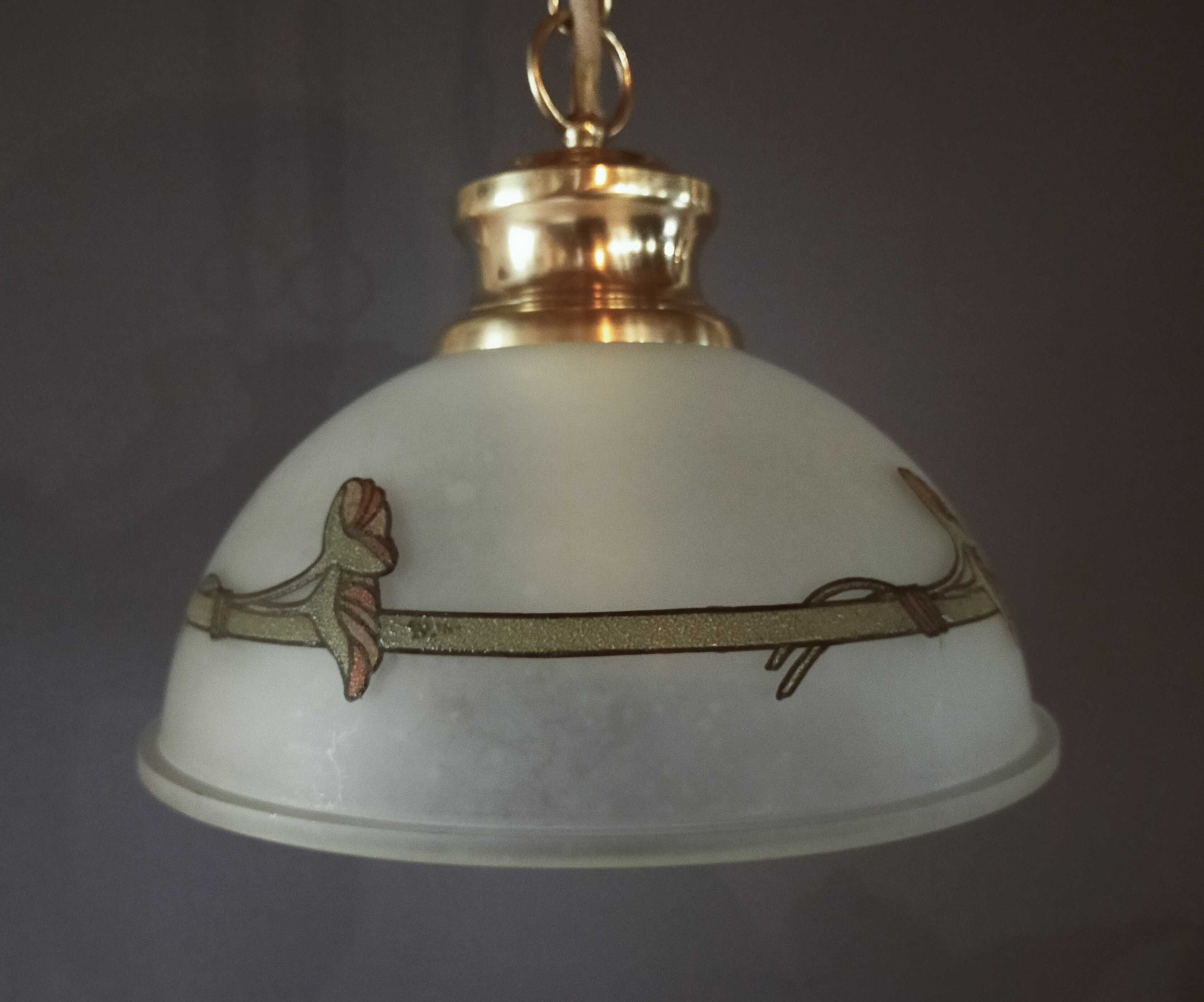 Art nouveau opaline pendant lamp