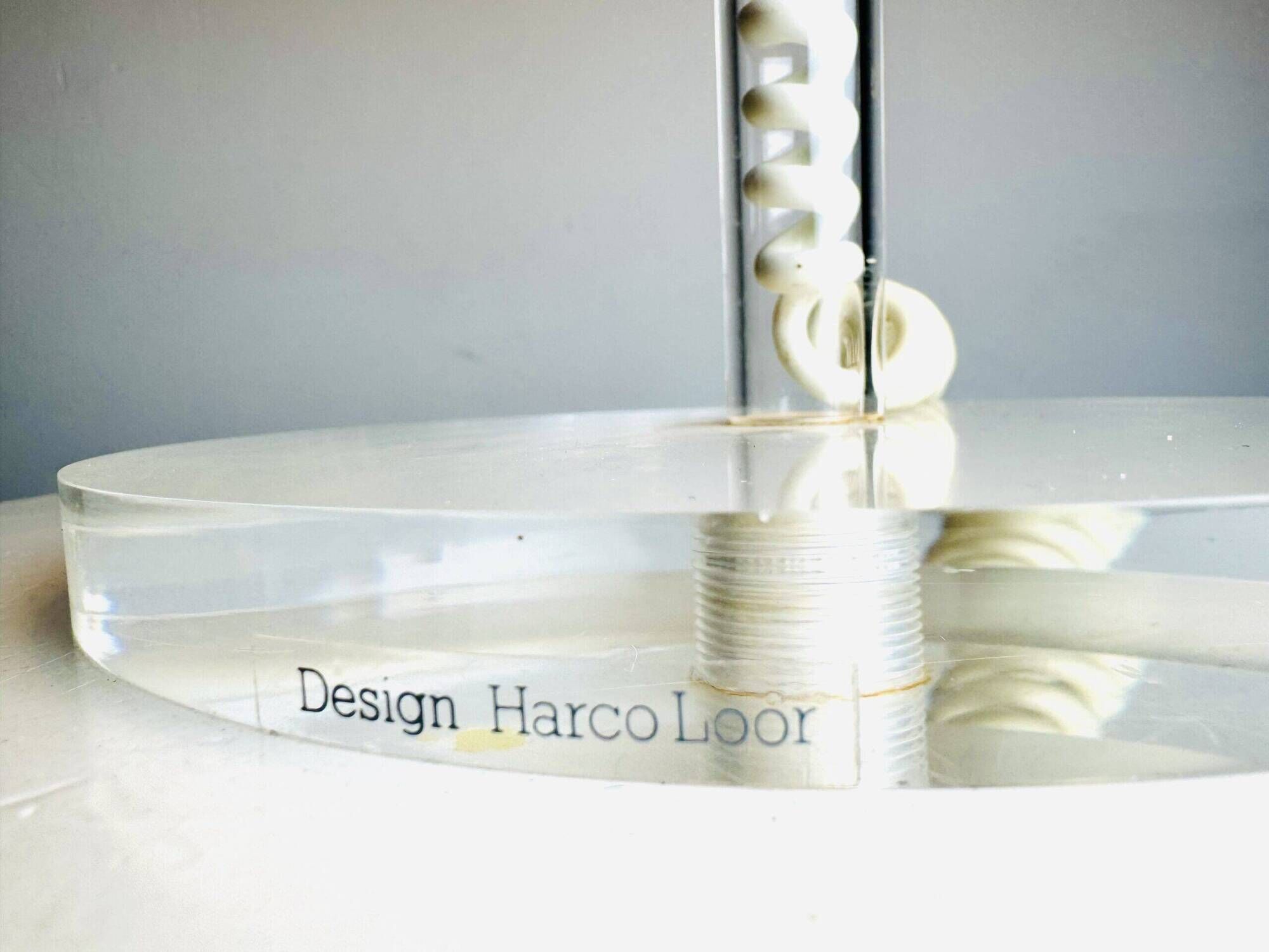 Milky Glass Sphere Table Lamp By Harco Loor For Harco Loor Design, The Netherlands 1980S