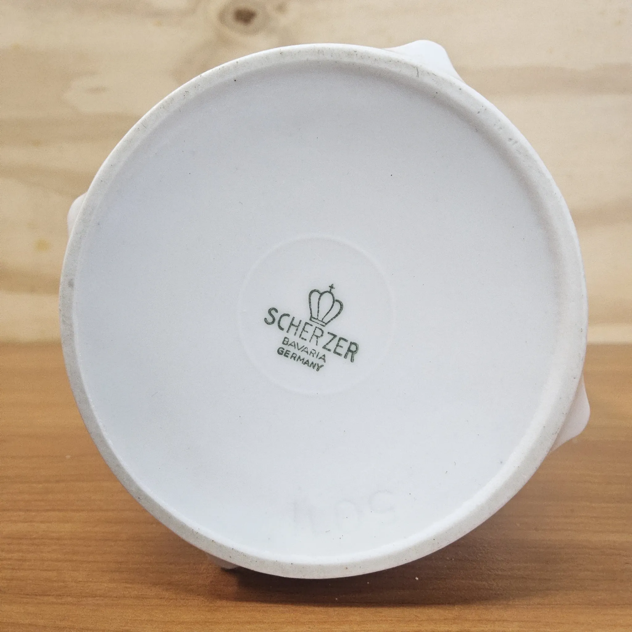 Scherzer Bavaria porcelain bisque Spikes vase. Optical Art