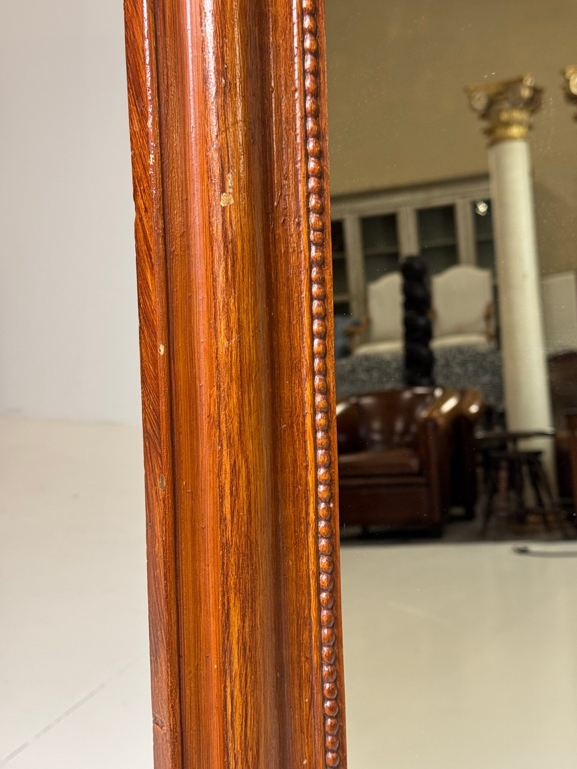 Faux bois antique mirror