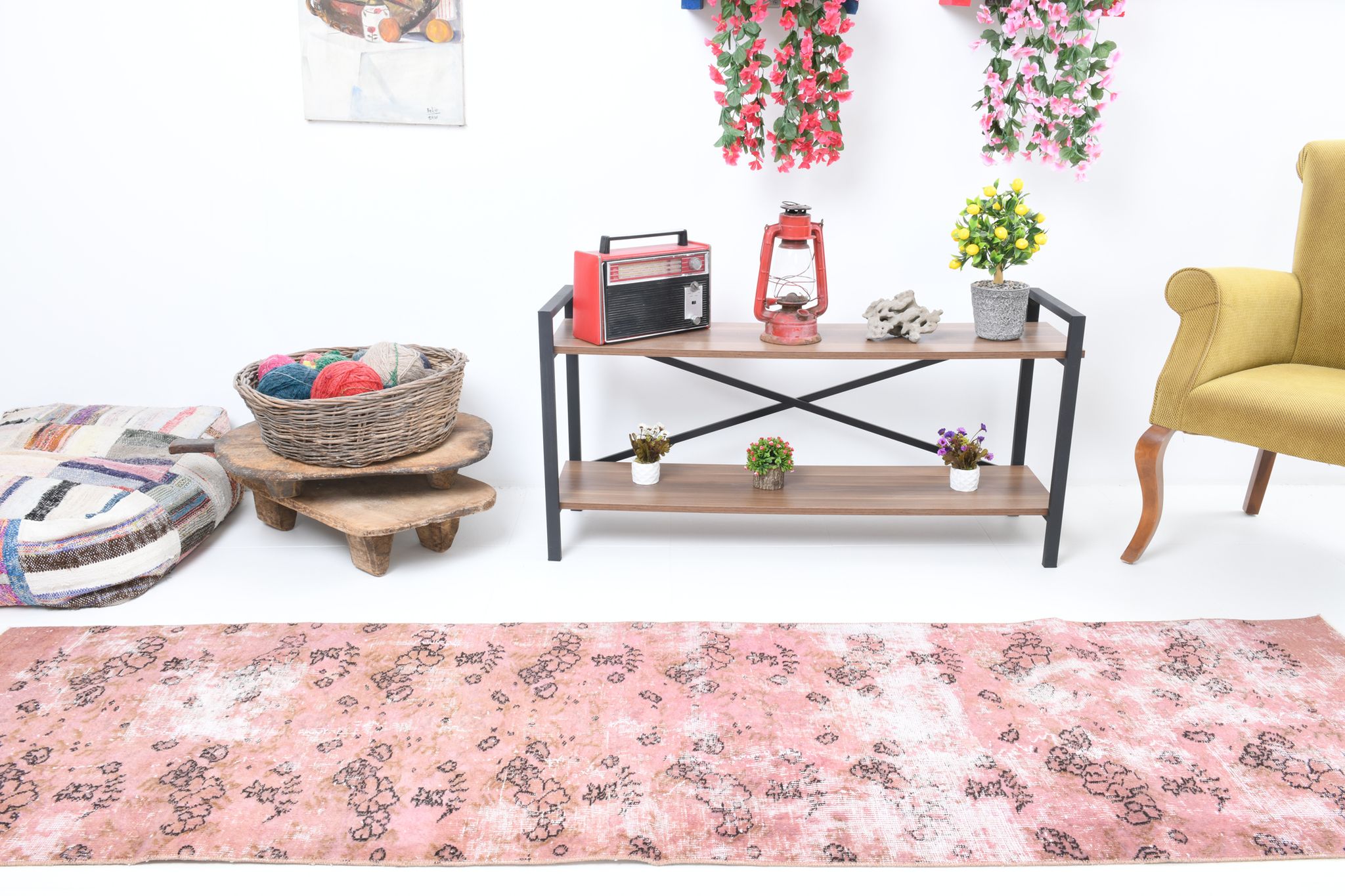 Tapis floral 283x75cm