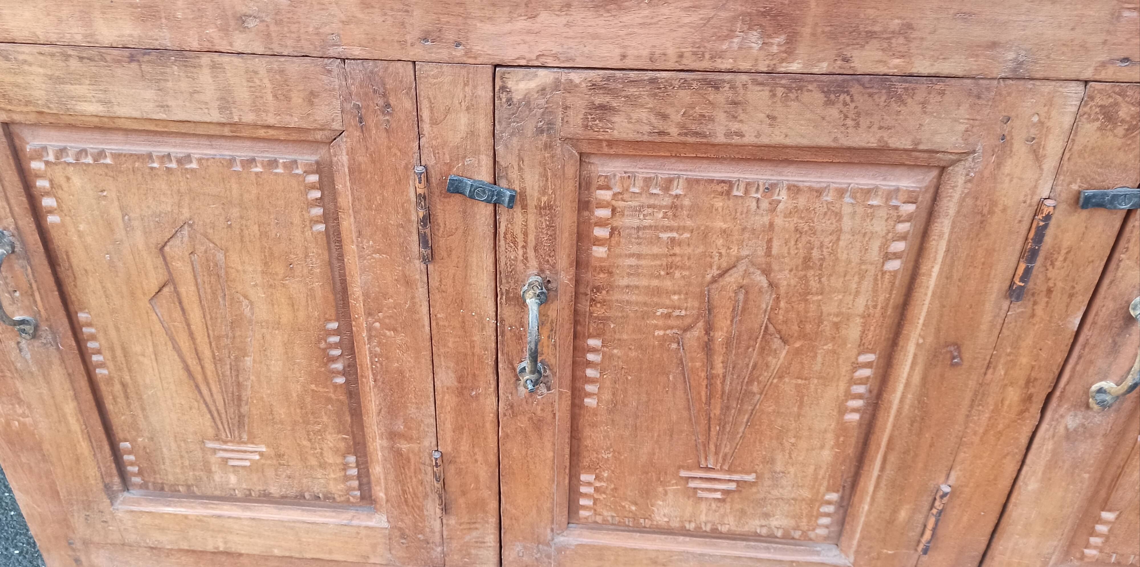 Antique wooden sideboard with 4 doors