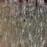 Midcentury ice glass plexi chandelier by kalmar