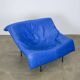 Vintage blue leather Butterfly armchair by Gerard van den Berg for Montis