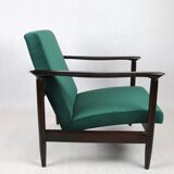 Green velvet GFM-142 Armchair by Edmund Homa, 1970s