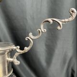 20th century crystal lamp with silver metal frame