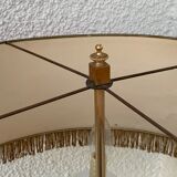 Vintage brass floor lamp in scale and opaline 1950