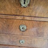 Commode 4 tiroirs style Empire en noyer blond, XIXème siècle